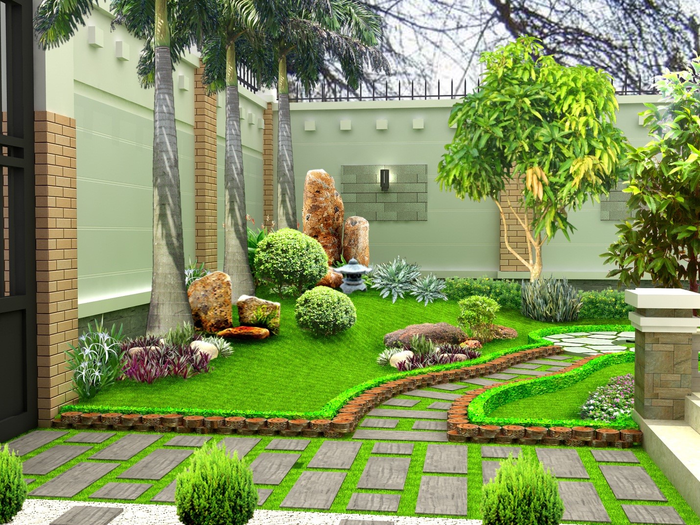 Mê mẩn” những mẫu thiết kế sân vườn kết hợp cỏ nhân tạo đẹp mãn nhãn - Tập  đoàn cỏ nhân tạo TNG